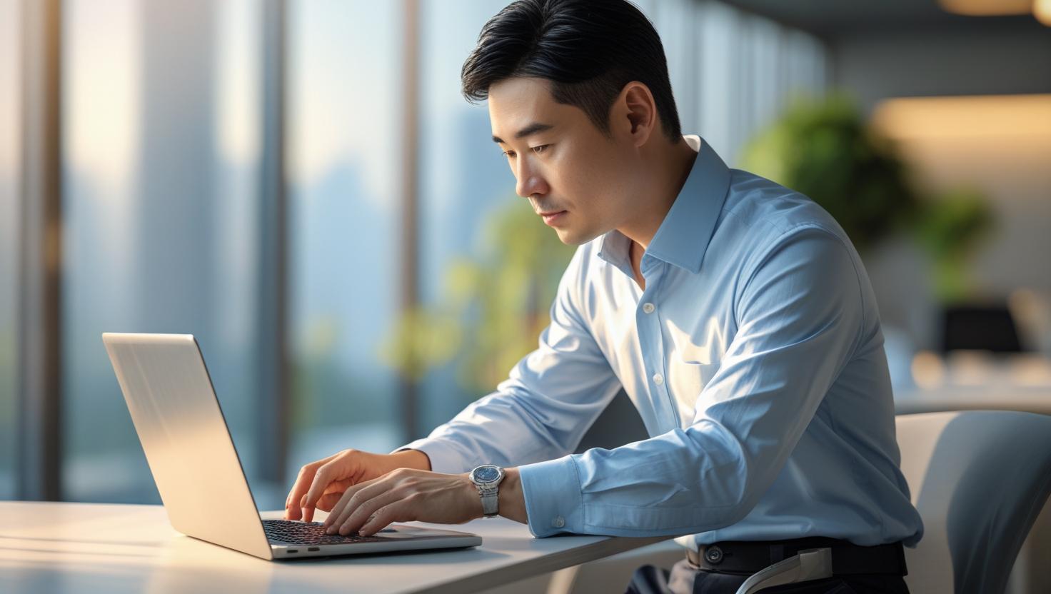 IT consultant IKA VISION with laptop